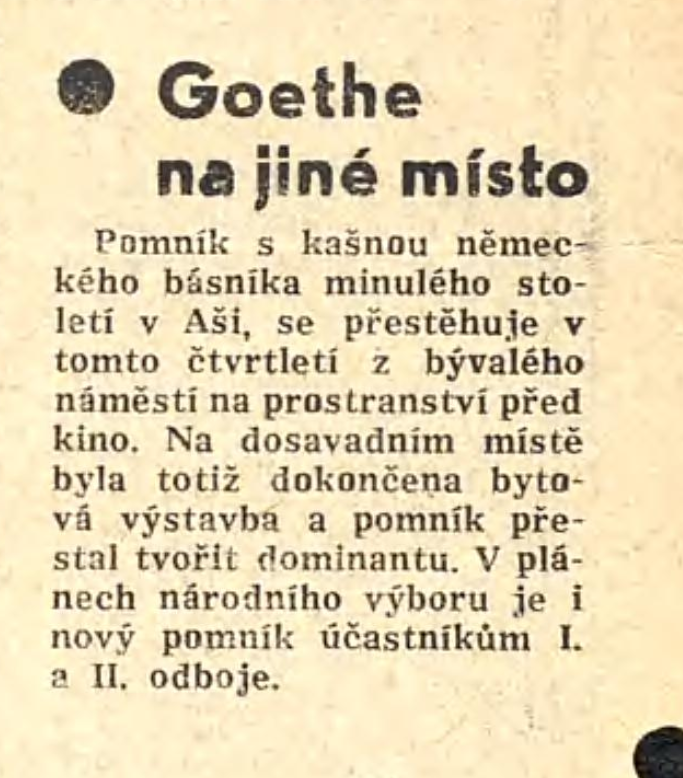 Situační oznámení o přípravě nového pomníku /Hraničář 15. 10. 1968