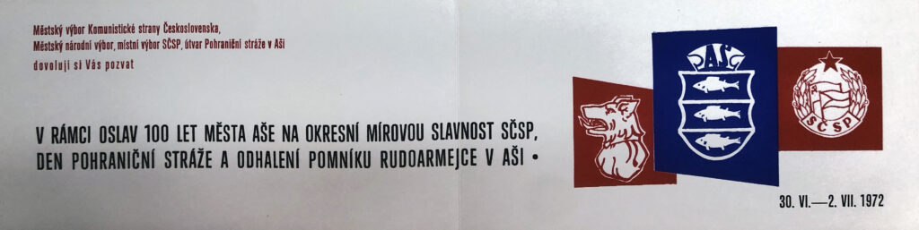 Pozvánka na slavnost spojenou s odhalením nového pomníku rudoarmějce /Muzeum Aš