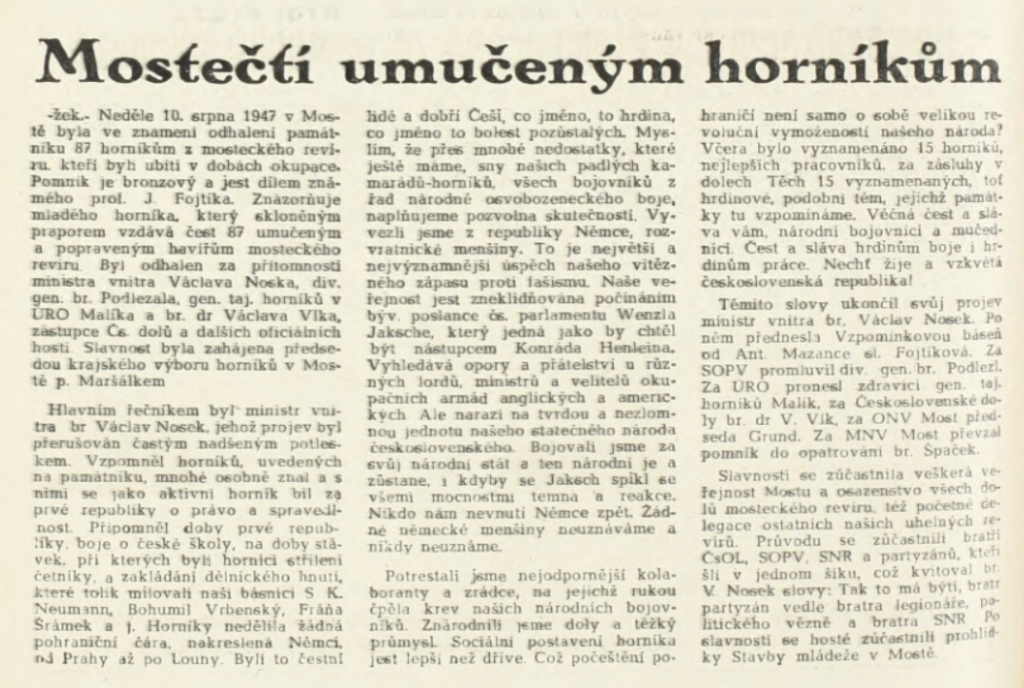 Partyzán, týdeník Sdružení českých partyzánů 5. 9. 1947