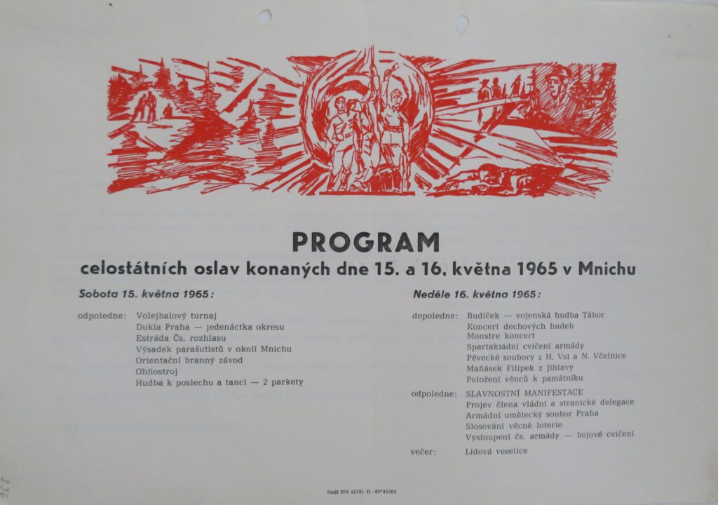 Program celostátních oslav v Mnichu, 1965 /Státní okresní archiv Pelhřimov