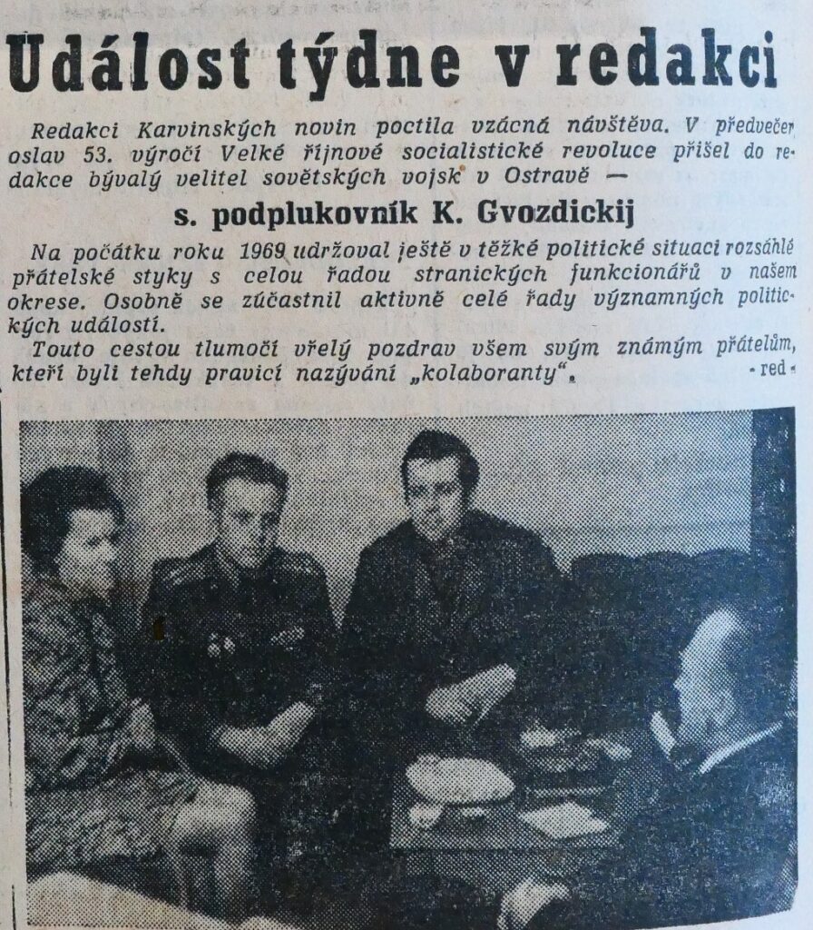 Karvinské noviny, týdeník OV KSČ a ONV Karviné 12. 11. 1970