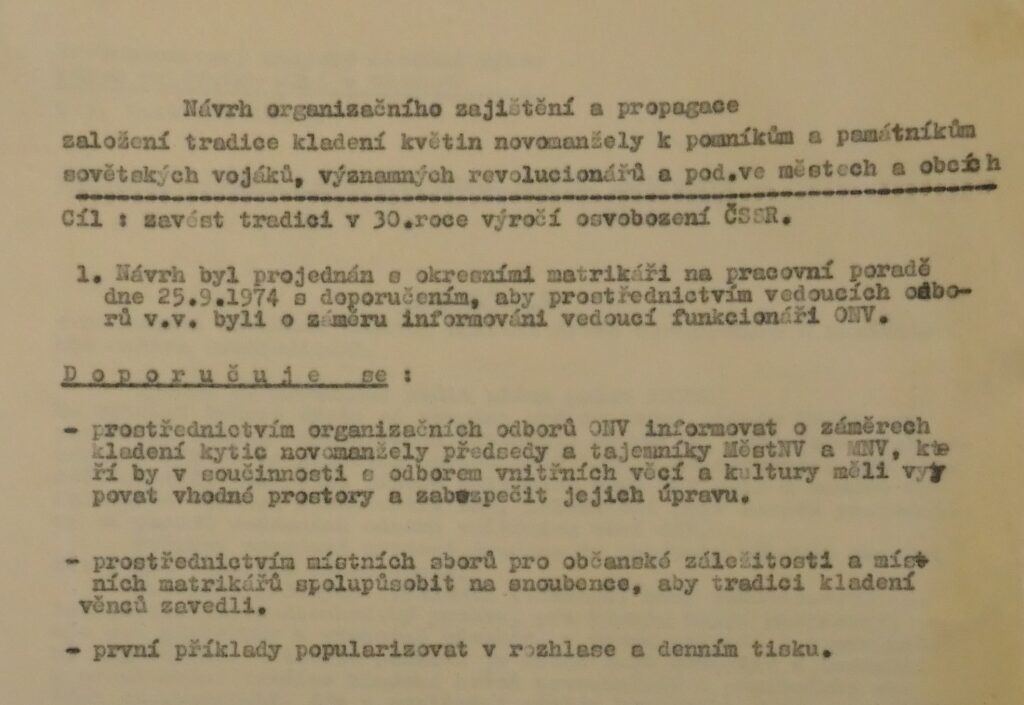 Návrh severomoravského krajského Sboru pro občanské záležitosti, 1974 /Zemský archiv Opava