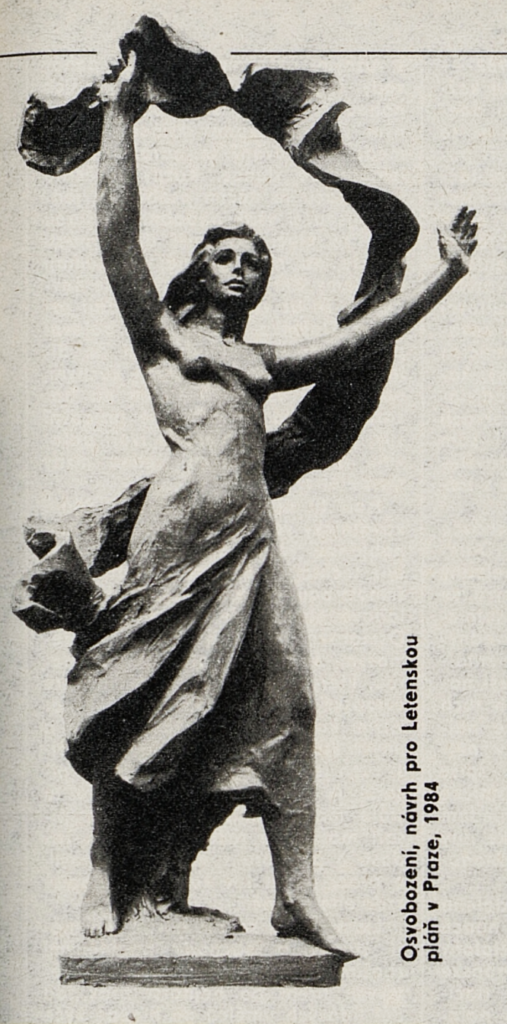 Nový návrh Jana Hány pro Památník osvobození Československa sovětskou armádou v Praze /Květy 17. 5. 1984