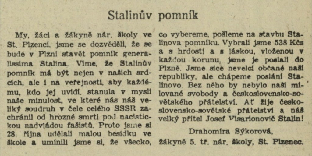 Pravda, týdeník KV KSČ v Plzni 10. 12. 1949