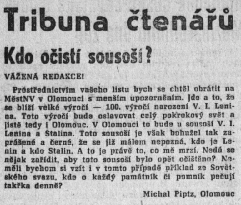 Stráž lidu, list KV KSČ Olomouc 10. 3. 1970