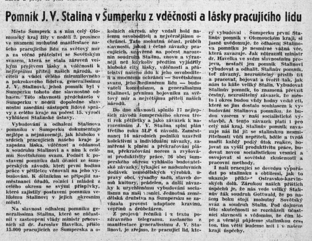 Stráž lidu, týdeník KV KSČ Olomouc 8. 12. 1951