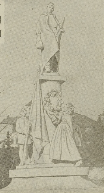 Upoutávka na odhalení Památníku osvobození v krajském tisku /Zář, list KSČ Pardubického kraje 5. 11. 1957